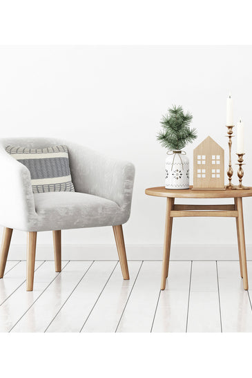 Pomme Cotton Knitted Decorative Cushion Cover Grey Cable with Soft Chenille texture Knit