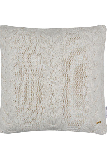 Pomme Cotton Knitted Decorative Cushion Cover ivory  Cable Texture Knit