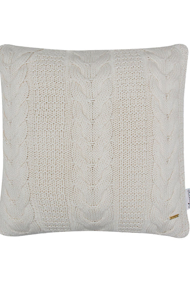 Pomme Cotton Knitted Decorative Cushion Cover ivory  Cable Texture Knit