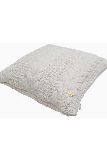 Pomme Cotton Knitted Decorative Cushion Cover ivory  Cable Texture Knit
