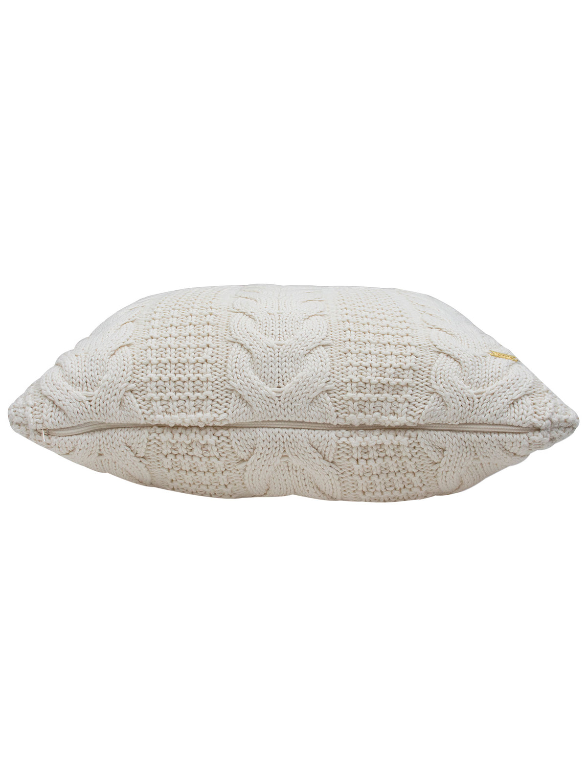 Pomme Cable Texture Knitted Decorative Cushion Cover (Ivory)