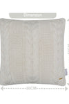 Pomme Cotton Knitted Decorative Cushion Cover ivory  Cable Texture Knit