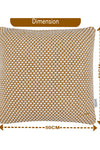 Pomme Cotton Knitted Decorative Cushion Cover Mustard Ivory 3D Bubble Texture Knit