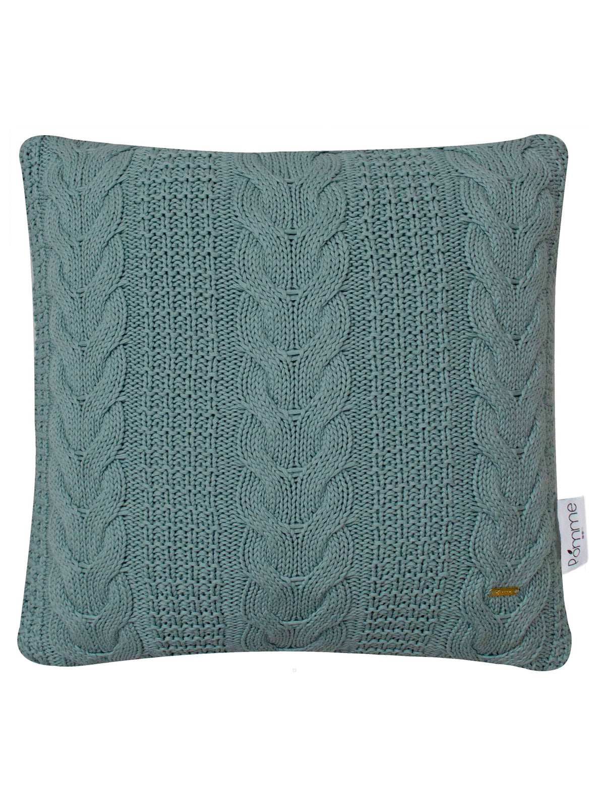 Pomme Cable Texture Knitted Decorative Cushion Cover (Blue)