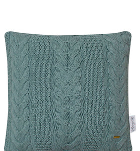Pomme Cotton Knitted Decorative Cushion Cover Blue Cable  Texture Knit