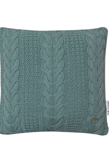 Pomme Cotton Knitted Decorative Cushion Cover Blue Cable  Texture Knit