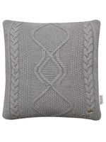Load image into Gallery viewer, Pomme Cotton Knitted Decorative Cushion Cover Grey melange Cable Texture Knit
