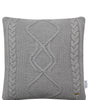 Pomme Cotton Knitted Decorative Cushion Cover Grey melange Cable Texture Knit