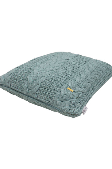 Pomme Cotton Knitted Decorative Cushion Cover Blue Cable  Texture Knit