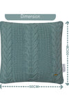 Pomme Cotton Knitted Decorative Cushion Cover Blue Cable  Texture Knit
