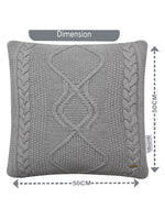 Load image into Gallery viewer, Pomme Cotton Knitted Decorative Cushion Cover Grey melange Cable Texture Knit
