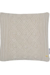 Pomme Cotton Knitted Decorative Cushion Cover ivory  Cable Texture Knit