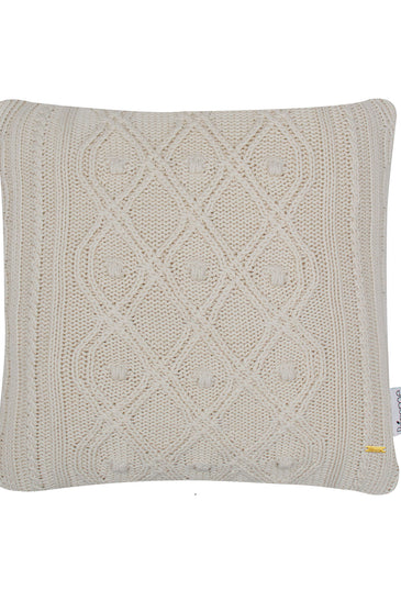 Pomme Cotton Knitted Decorative Cushion Cover ivory  Cable Texture Knit