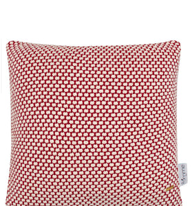 Pomme Cotton Knitted Decorative Cushion Cover Red Ivory 3D Bubble  texture Knit