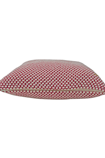 Pomme Cotton Knitted Decorative Cushion Cover Red Ivory 3D Bubble  texture Knit