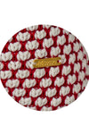 Pomme Cotton Knitted Decorative Cushion Cover Red Ivory 3D Bubble  texture Knit