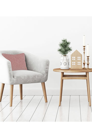 Pomme Cotton Knitted Decorative Cushion Cover Red Ivory 3D Bubble  texture Knit