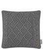 pomme Cotton Knitted Decorative Cushion Cover Grey melange Cable Texture Knit