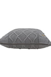 pomme Cotton Knitted Decorative Cushion Cover Grey melange Cable Texture Knit