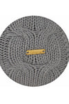pomme Cotton Knitted Decorative Cushion Cover Grey melange Cable Texture Knit