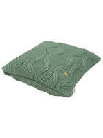 Load image into Gallery viewer, Pomme Cotton Knitted Decorative Cushion Cover Green Cable Texture Knit
