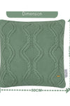 Pomme Cotton Knitted Decorative Cushion Cover Green Cable Texture Knit