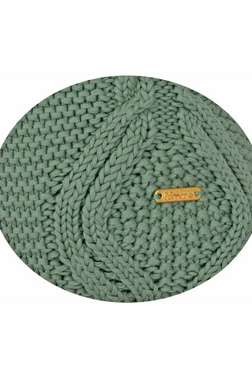 Pomme Cotton Knitted Decorative Cushion Cover Green Cable Texture Knit