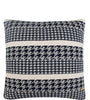 Pomme Cotton Knitted Decorative Cushion Cover Navy Ivory Houndstooth Pattern