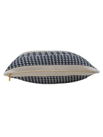 Load image into Gallery viewer, Pomme Cotton Knitted Decorative Cushion Cover Navy Ivory Houndstooth Pattern