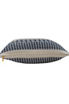 Pomme Cotton Knitted Decorative Cushion Cover Navy Ivory Houndstooth Pattern