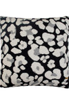 Pomme Cotton Knitted Decorative Cushion Cover Dk Grey Ivory Leopard Pattern