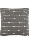 Pomme Cotton Knitted Decorative Cushion Cover Grey Melange Ivory 3D Bubble  texture Knit