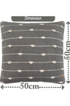 Pomme Cotton Knitted Decorative Cushion Cover Grey Melange Ivory 3D Bubble  texture Knit