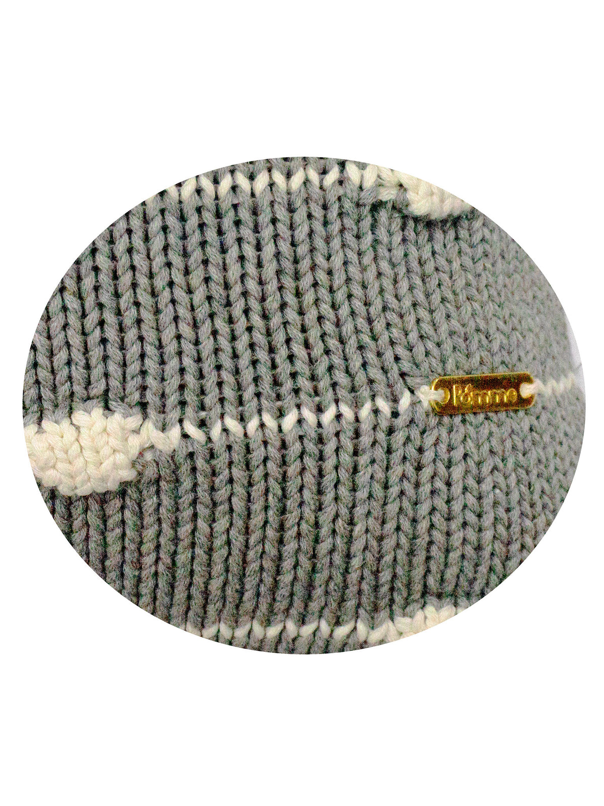 Pomme Bubble Knit Cotton Decorative Cushion Cover (Grey Melange & Ivory)