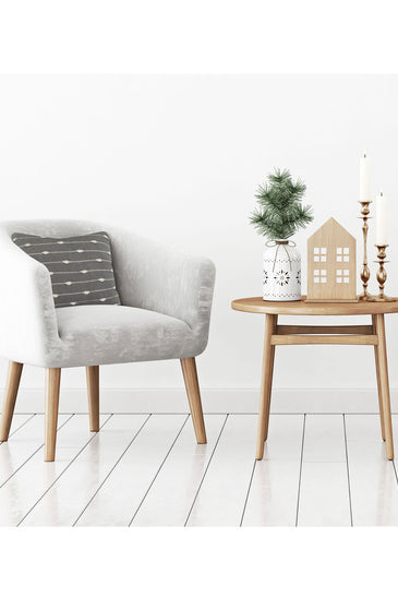 Pomme Cotton Knitted Decorative Cushion Cover Grey Melange Ivory 3D Bubble  texture Knit