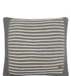 Pomme Cotton Knitted Decorative Cushion Cover Grey Ivory with 3D Stripe  texture Knit