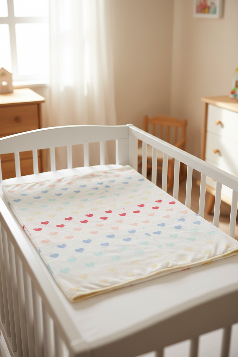 Pomme Cotton Knitted colorful Hearts Baby Blanket