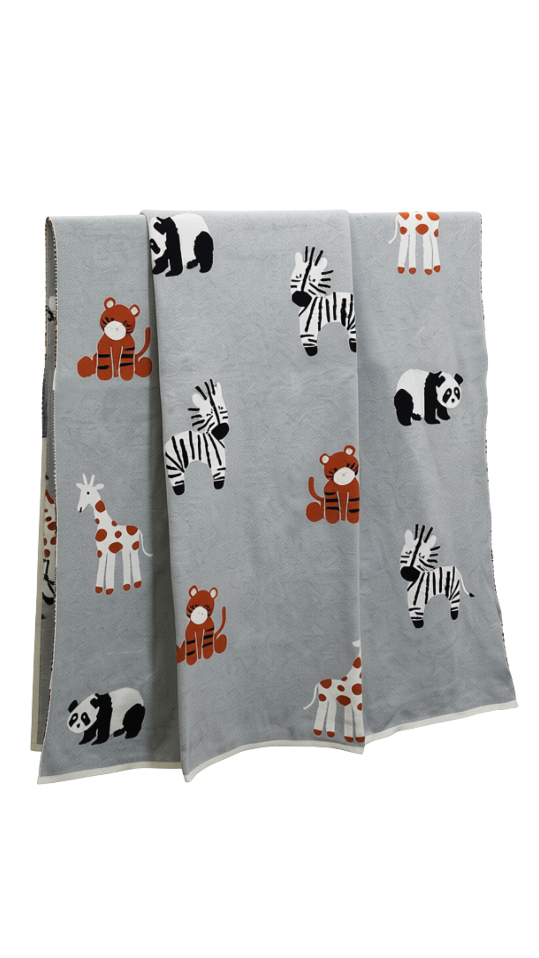 Pomme Little Zoo Baby Blanket (Light Grey)