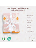 Load image into Gallery viewer, Flower Pattern Knitted Baby Blanket