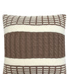 Pomme Cotton Knitted Decorative Cushion Cover Beige Cable with Soft Chenille  texture Knit