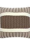 Pomme Cotton Knitted Decorative Cushion Cover Beige Cable with Soft Chenille  texture Knit