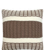 Pomme Cotton Knitted Decorative Cushion Cover Beige Cable with Soft Chenille  texture Knit