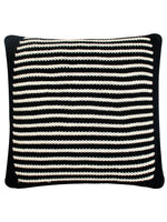 Load image into Gallery viewer, Pomme Cotton Knitted Decorative Cushion Cover Navy Ivory with 3D Stripe  texture Knit