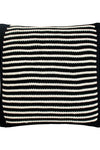 Pomme Cotton Knitted Decorative Cushion Cover Navy Ivory with 3D Stripe  texture Knit