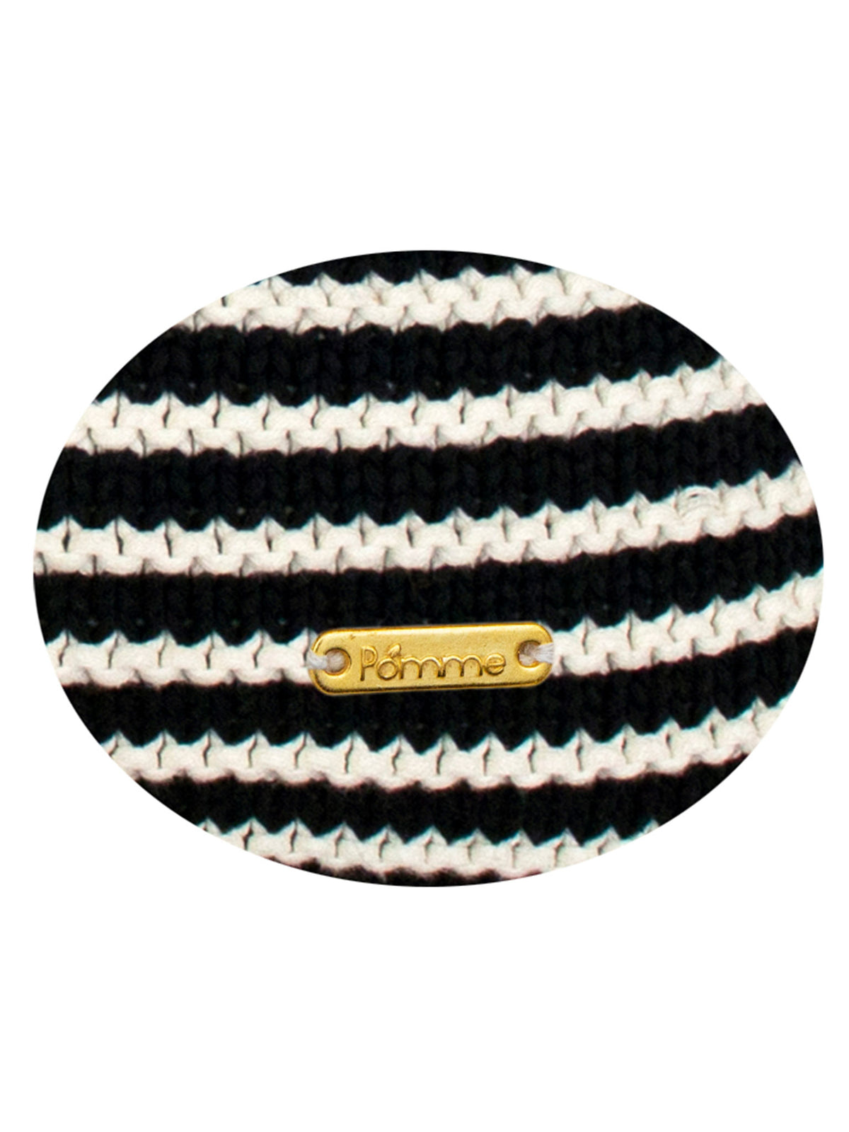 Pomme Classic Cotton Knitted Decorative Textured Striped Cushion Cover (Navy & Ivory)