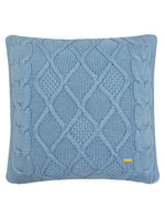 Load image into Gallery viewer, Pomme Cotton Knitted Decorative Cushion Cover Blue Cable  Texture Knit
