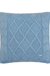 Pomme Cotton Knitted Decorative Cushion Cover Blue Cable  Texture Knit