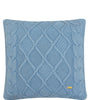 Pomme Cotton Knitted Decorative Cushion Cover Blue Cable  Texture Knit