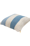 Pomme Cotton Knitted Decorative Cushion Cover Blue Ivory Broad Stripe