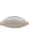 Pomme Cotton Knitted Decorative Cushion Cover Blue Ivory Broad Stripe